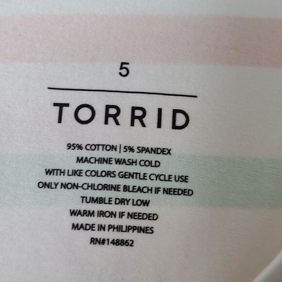 5X 28W Torrid Foxy One Shoulder Tank Pastel Stripe - Picture 4 of 7